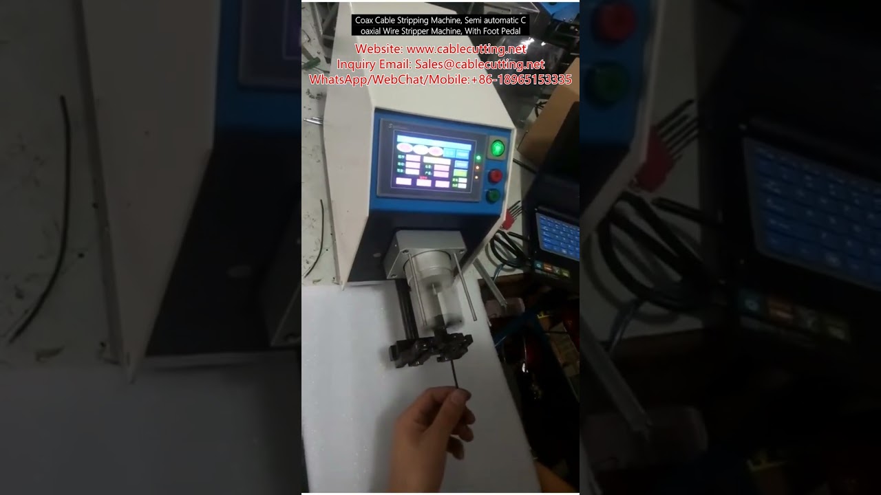 반자동 동축 케이블 피복 벗김 기계 | 풋 페달 포함 고성능 와이어 스트리퍼